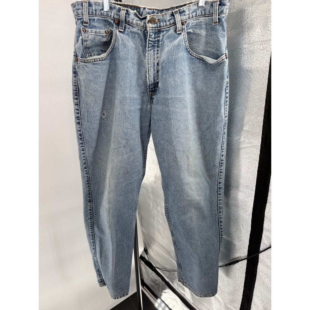 Vintage Levis 550 Orange Tab Relaxed Fit Tapered Leg Light Wash Jeans 34 Waist